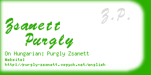 zsanett purgly business card